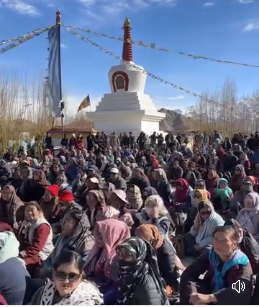 Residents of Ladakh are protesting in freezing cold at Ladakh, demanding inclusion of Ladakh in sixth schedule of Constitution of India to safeguard its interests. 