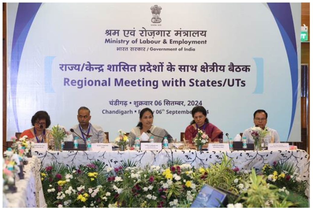 Union Minister Shobha Karandlaje Leads 2nd Regional Meeting on Labour Reforms and Employment in Chandigarh.
