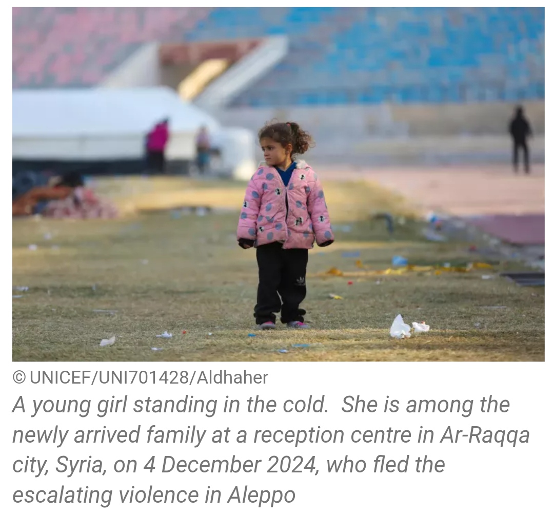 UNICEF Urges Coordinated Global Effort to Secure a Better Future for Syria’s Children Amid Ongoing Humanitarian Crisis. 