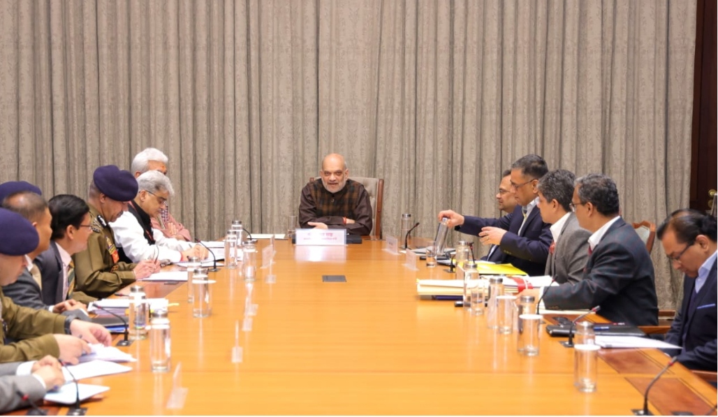 Union Home Minister Amit Shah Chairs High-Level Review on Jammu and Kashmir Security Situation, Emphasizes ‘Zero Infiltration’ Goal.