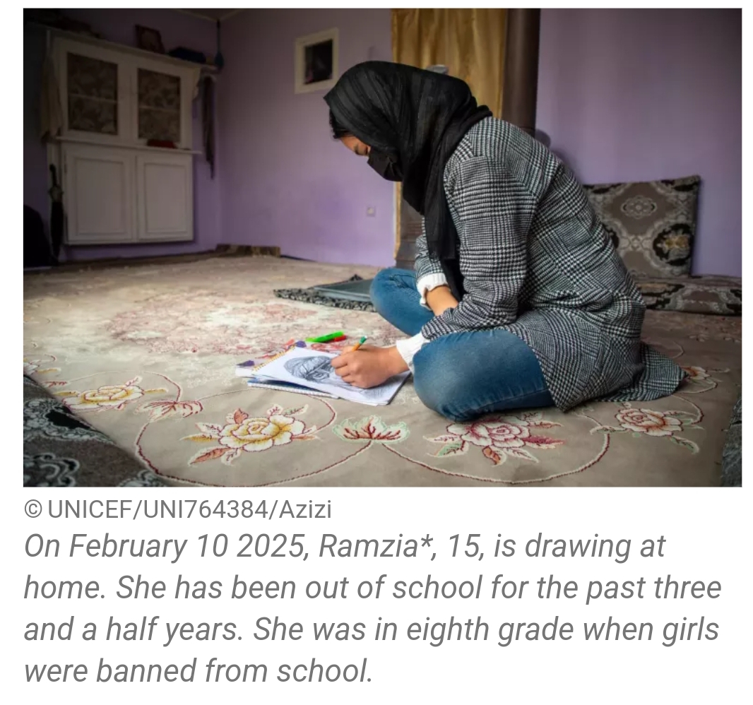 UNICEF Urges Immediate End to Ban on Girls’ Secondary Education in Afghanistan, Warns of Devastating Consequences. 