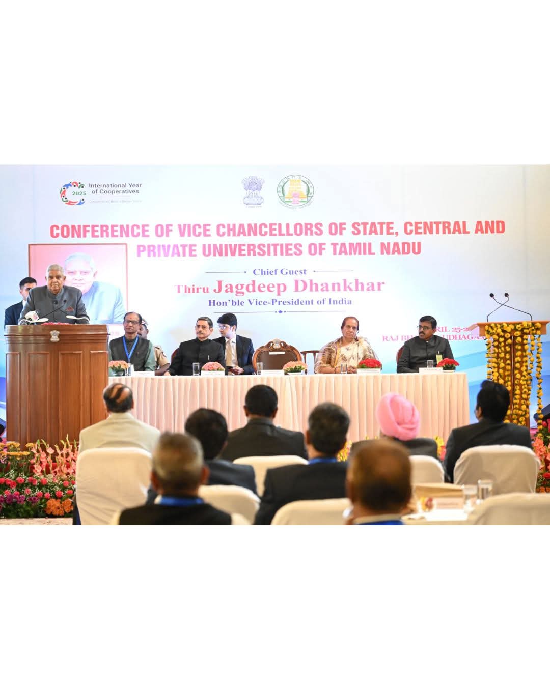 Vice-President Calls for Academic Renaissance at Tamil Nadu Vice-Chancellors’ Conference in Udhagamandalam. 