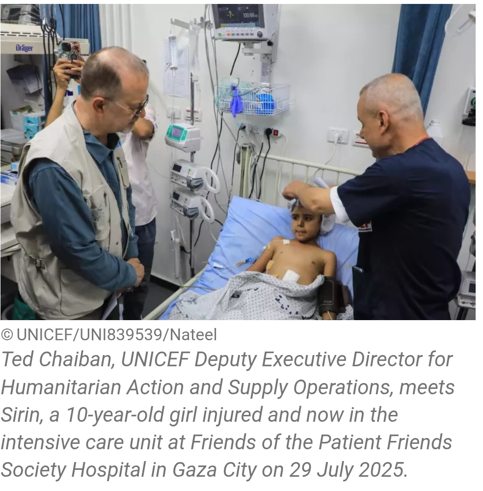 UNICEF Official Warns of Famine, Rising Child Deaths in Gaza After Visit: Children Are Being Starved, Bombed, and Displaced.