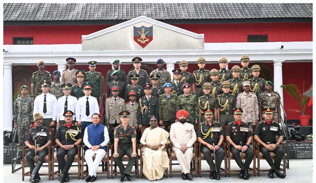 President Droupadi Murmu Reviews Passing Out Parade at IMA, Calls on Young Officers to Lead with Courage and Integrity.