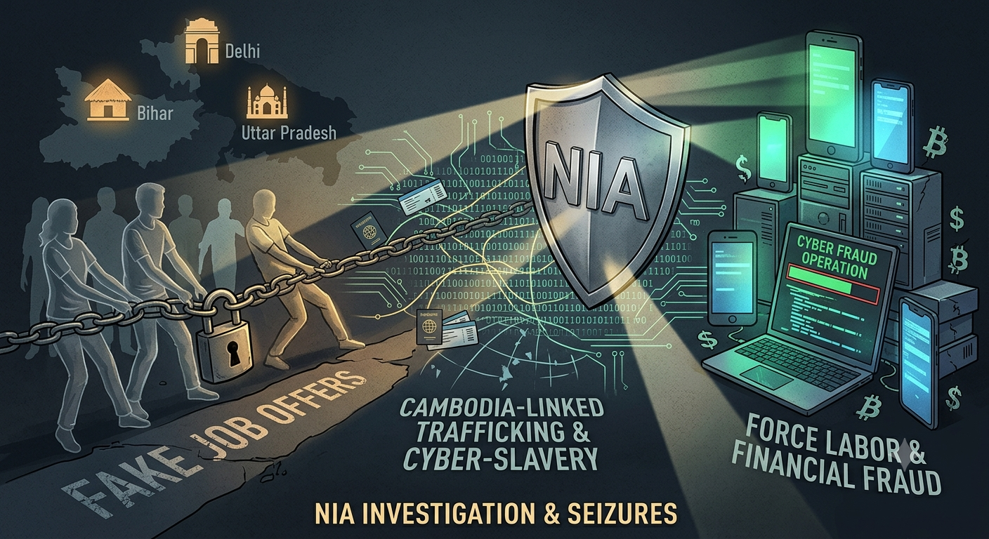 NIA Conducts Searches Across Three States in Cambodia-Linked Cyber Slavery Case.