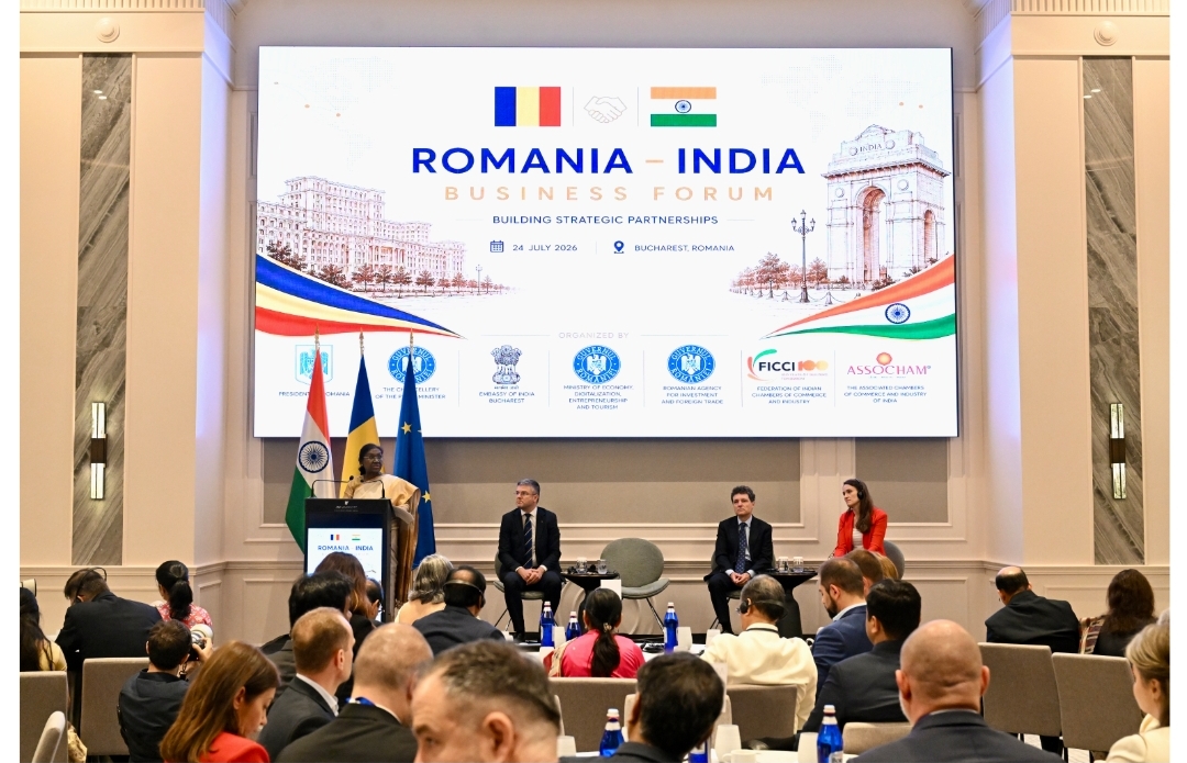 President Droupadi Murmu Invites Romanian Companies to Join India’s Growth Story at India–Romania Business Forum.