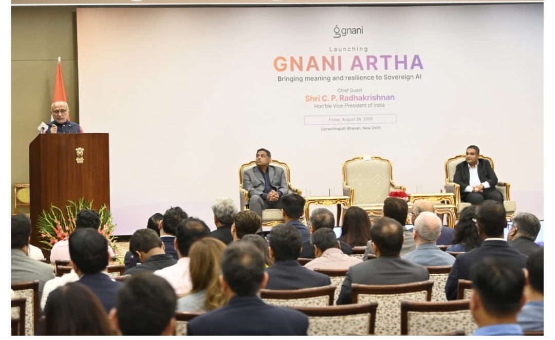 Vice President C. P. Radhakrishnan Launches ‘Gnani Artha’ Sovereign AI Stack, Calls for Technological Self-Reliance. 